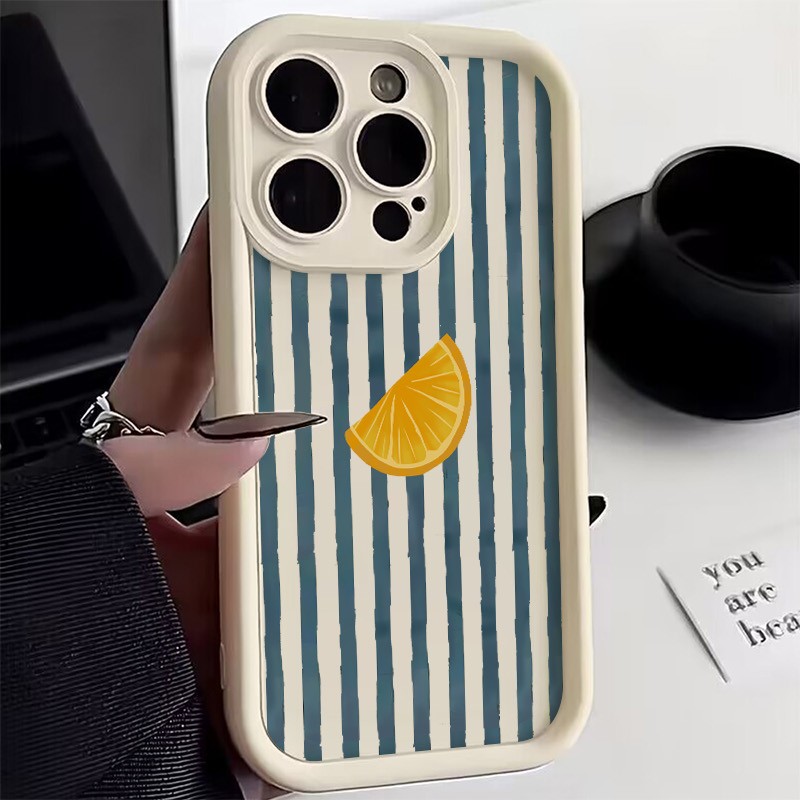 Receipt Printer Thermal - Striped Lemon Slice Pattern Phone Case