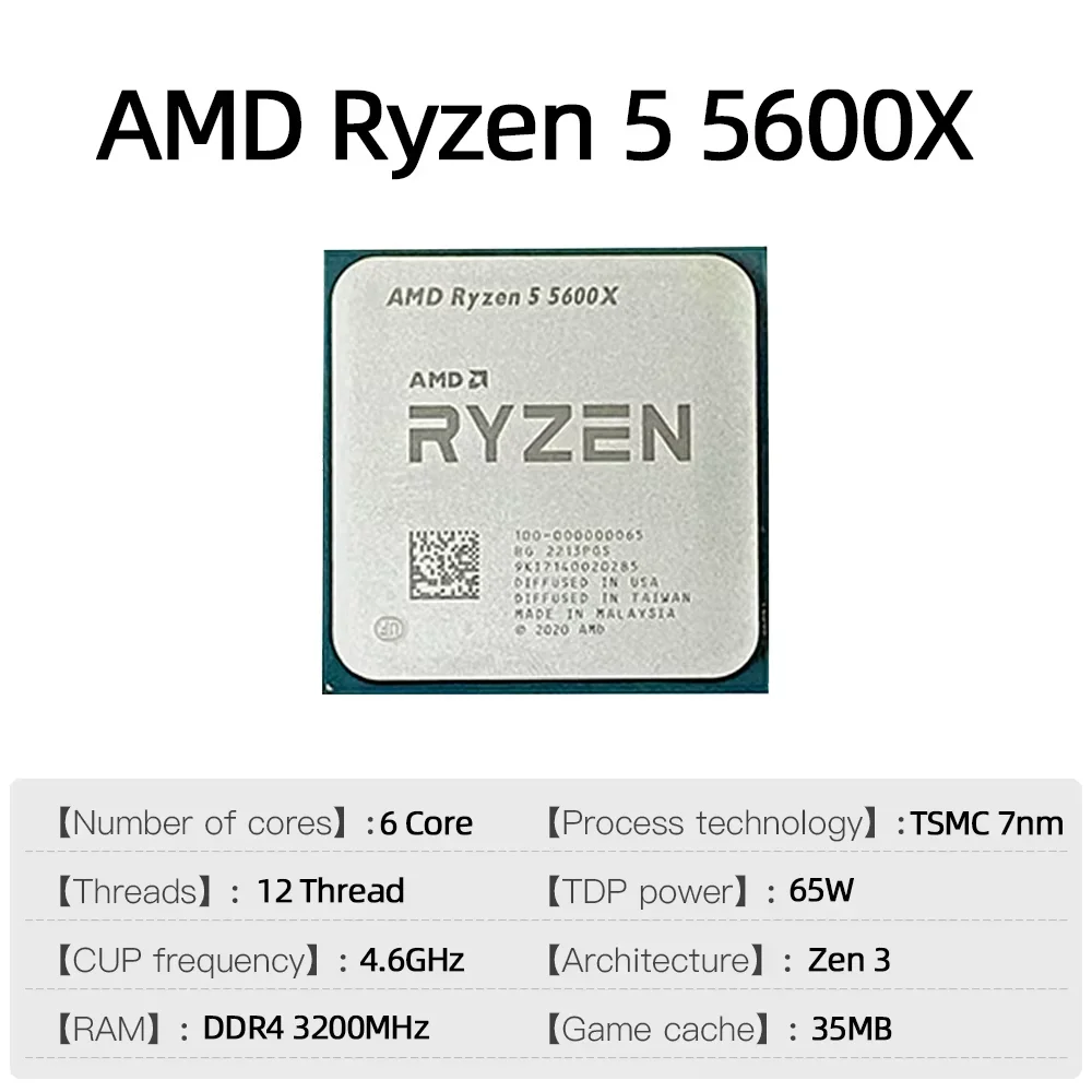 AMD Ryzen 5 5600X CPU 7NM New  - огляд і ціна Amd Cpu Ryzen 5