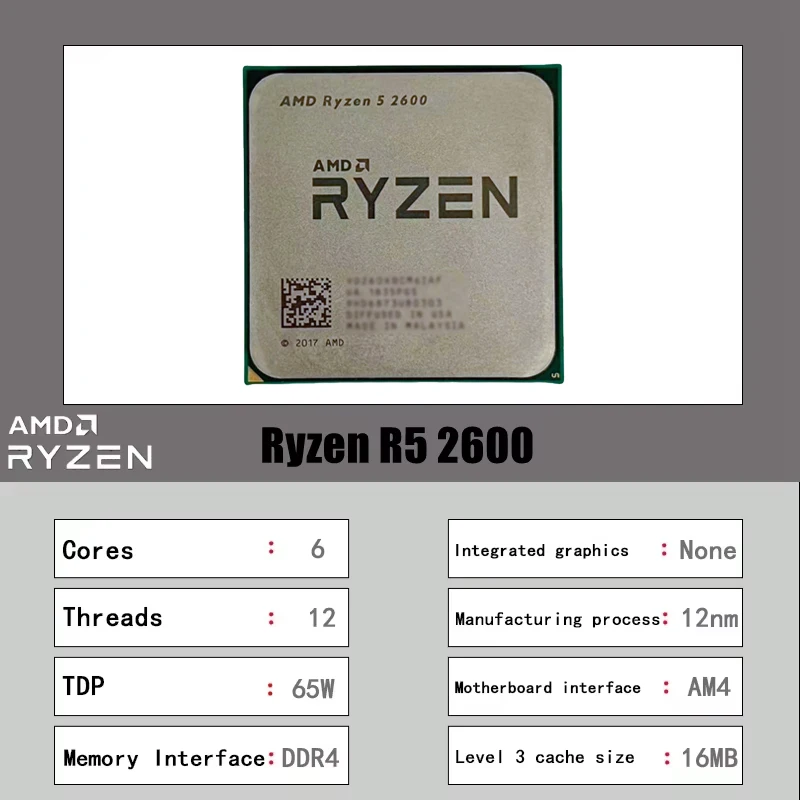AMD Ryzen 5 R5 2600 3.4GHz 6-C - огляд і ціна Amd Cpu Ryzen 5